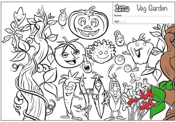 Colour In Veg Garden Game