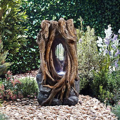 Serenity Hollow Tree Trunk Waterfall Water Feature from Suttons