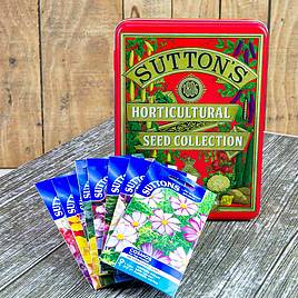 Suttons 1806 Red Tin plus Flower Lovers Seed Collection