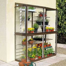 Deluxe 5 Hampton Mini Lean to Greenhouse - Chestnut Brown