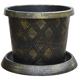 Black & Gold Patio Pot