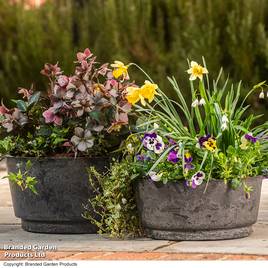 Caesar Marble Effect Charcoal Bowl Planters