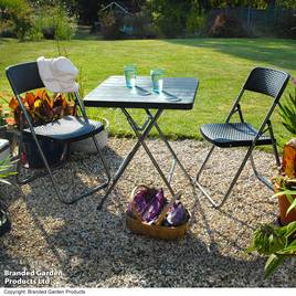 Garden Gear - Rattan Effect Folding Bistro Set
