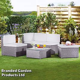 Garden Gear Milan Rattan Lounge Sofa Set - Grey