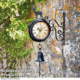 Garden Gear - Wall Mounted Clock with Metal Stag