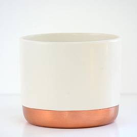 Two-tone ceramic pots - White/Rose Gold