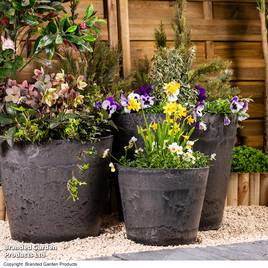 Caesar Charcoal Marble Effect Planters