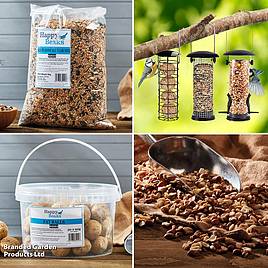 Happy Beaks - Bird Feeder Triple Pack and Feed Bundle