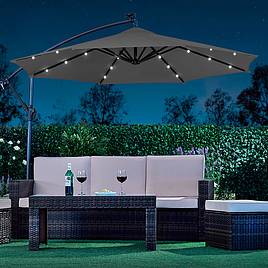 Solar LED Cantilever Parasol