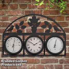 Garden Wall Clock - Black