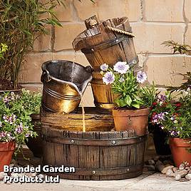Serenity - Cascading Barrel Water Feature And Planter