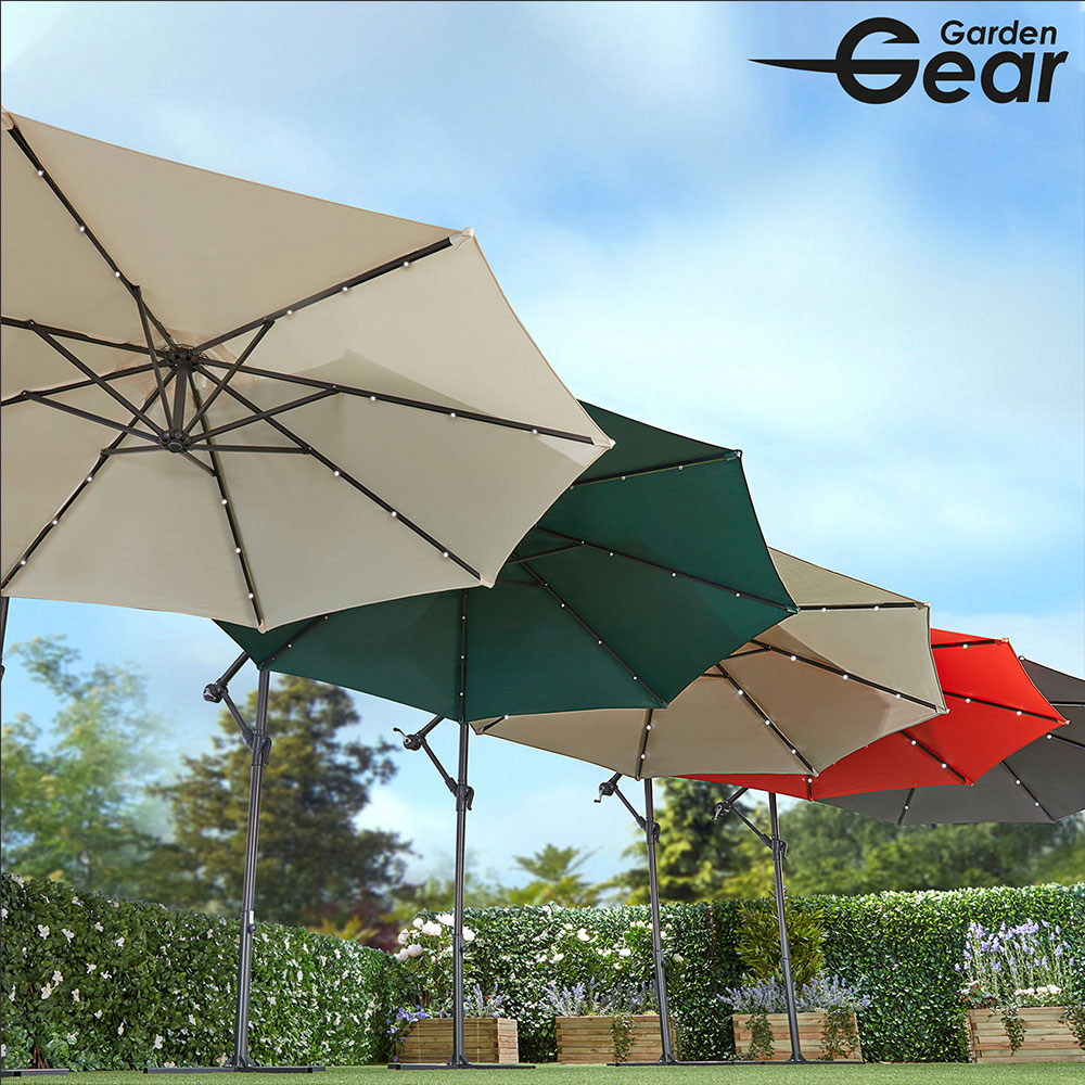 Solar LED Cantilever Parasol | Suttons