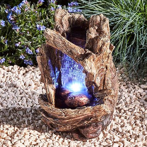 Serenity Table-top Tree Trunk Waterfall Water Feature at Suttons