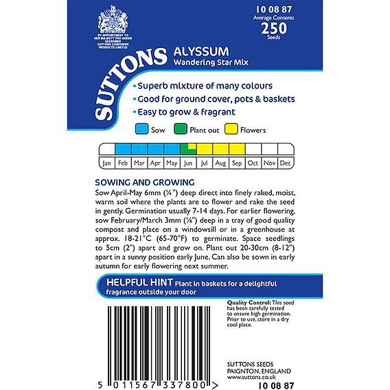 Alyssum 'Wandering Star Mix' - Seeds