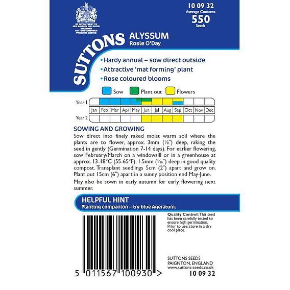 Alyssum 'Rosie O'Day' - Seeds