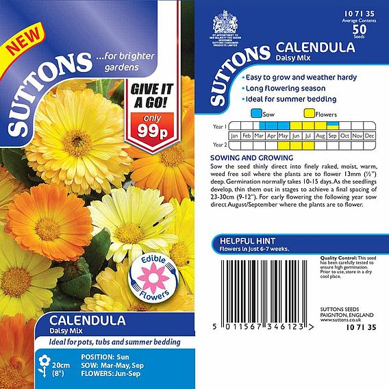 Calendula 'Daisy Mix' - Seeds