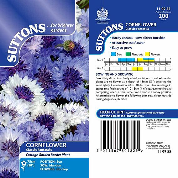 Cornflower 'Classic Fantastic' - Seeds
