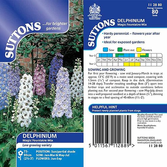 Delphinium 'Magic Fountains Mix' - Seeds