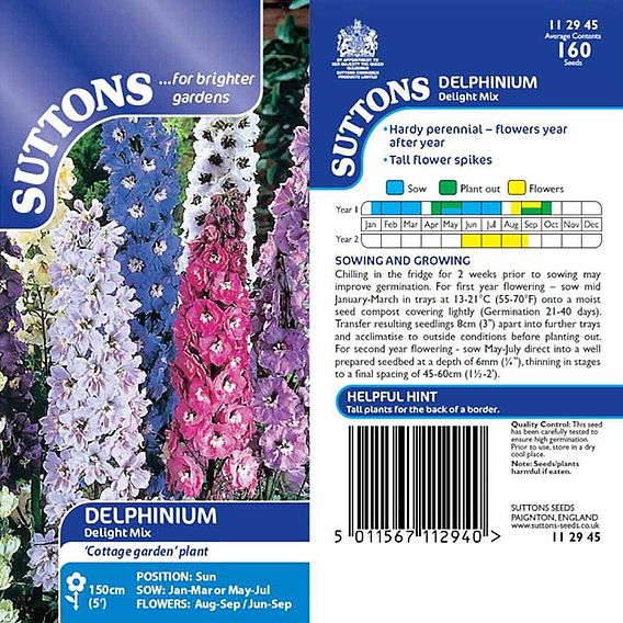 Delphinium 'Delight Mix' - Seeds