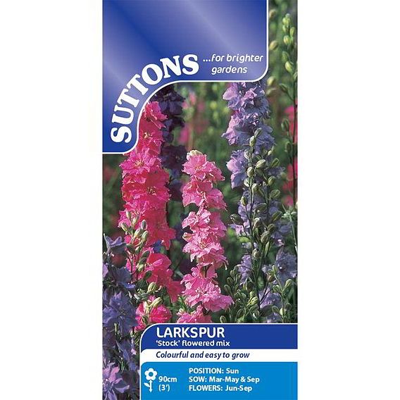 Larkspur Seeds - 'Stock' Flowered Mix