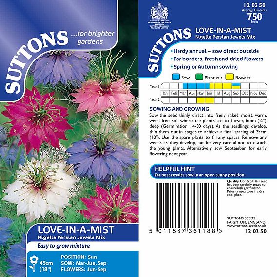 Love-in-a-Mist 'Persian Jewels Mix' - Seeds