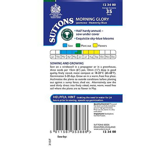 Morning Glory 'Heavenly Blue' - Seeds