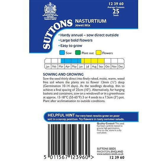 Nasturtium 'Jewel Mix' - Seeds
