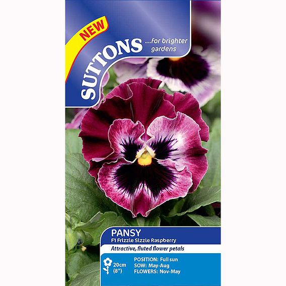 Pansy F1 'Frizzle Sizzle Raspberry' - Seeds