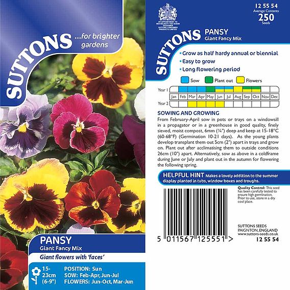 Pansy 'Giant Fancy Mix' - Seeds