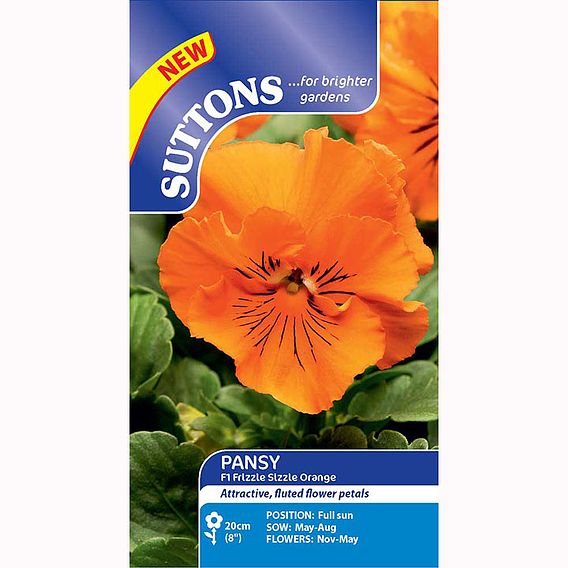 Pansy Seeds - F1 Frizzle Sizzle Orange