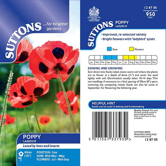 Poppy 'Ladybird' - Seeds