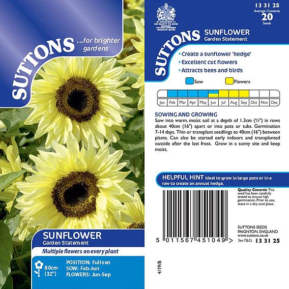 Sunflower 'Garden Statement' - Seeds