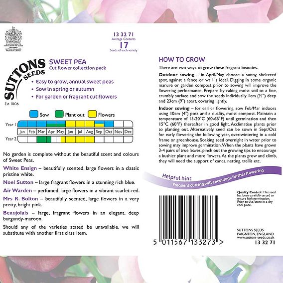 Sweet Pea 'Exhibitors Collection' - Seeds