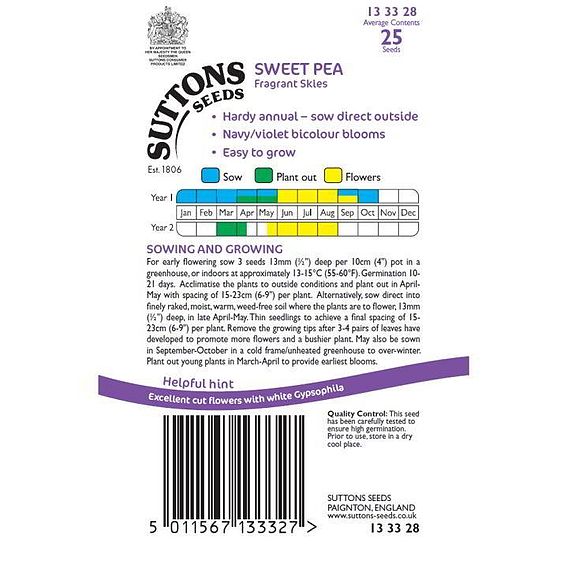 Sweet Pea 'Fragrant Skies' - Seeds