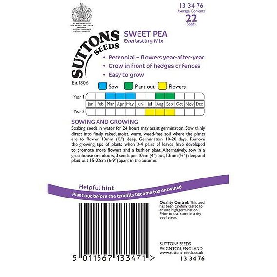 Sweet Pea 'Everlasting Mix' - Seeds