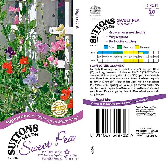 Sweet Pea 'Supersonic' - Seeds