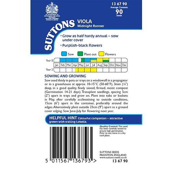 Viola 'Blackjack (Black Devil)' - Seeds