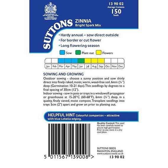 Zinnia 'Bright Spark Mix' - Seeds