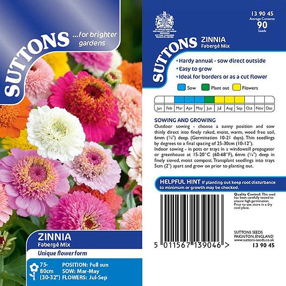 Zinnia 'Faberge Mix' - Seeds