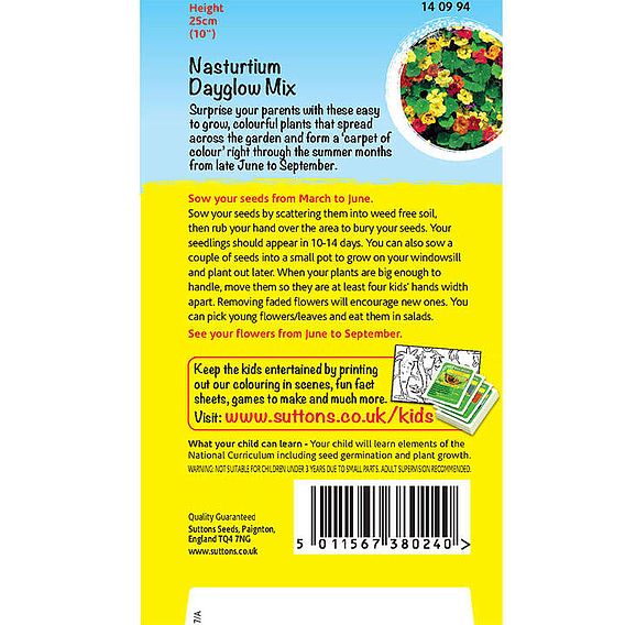 Nasturtium 'Flower Carpet (Dayglow Mix)' - Seeds