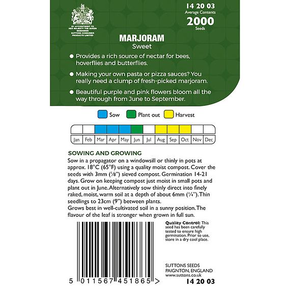 Marjoram Sweet - Seeds for Pollinators