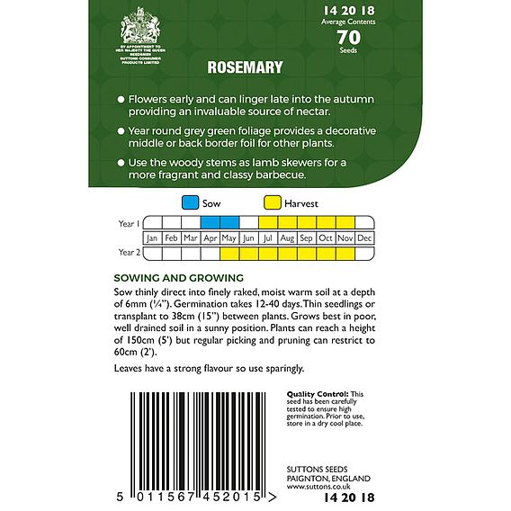 Rosemary - Seeds for Pollinators