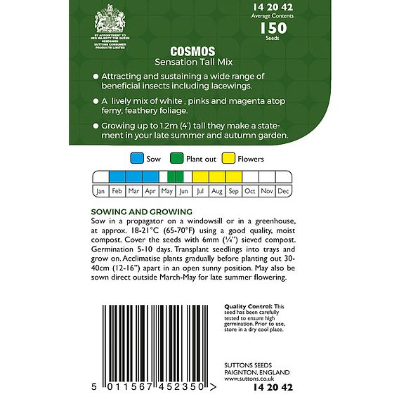 Cosmea 'Sensation Tall Mix' - Seeds