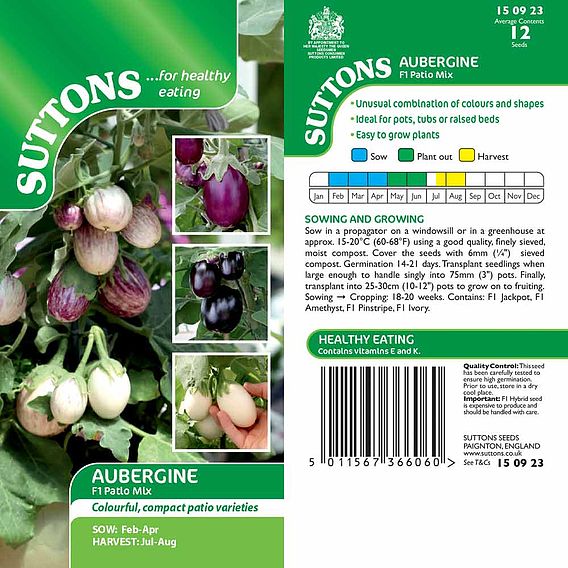 Aubergine 'Patio Mix' - Seeds
