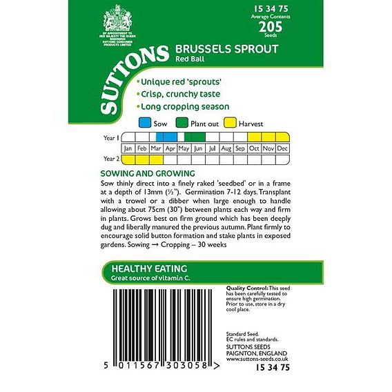 Brussels Sprout 'Red Ball' - Seeds