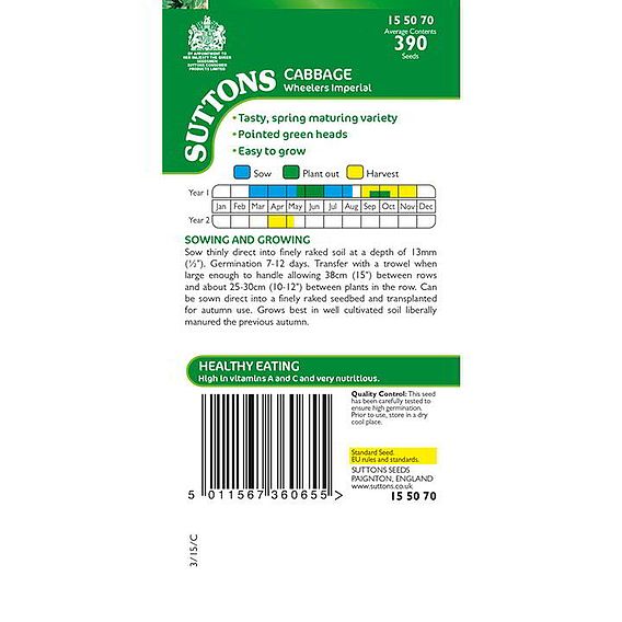 Cabbage 'Wheelers Imperial' - Seeds