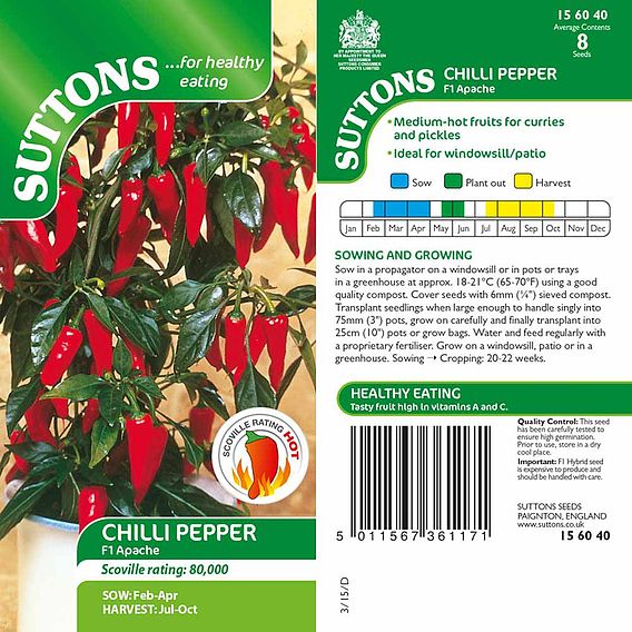 Chilli Pepper F1 'Apache' - Seeds