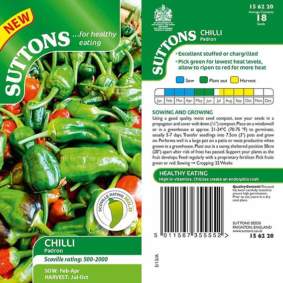 Chilli Pepper 'Padron' - Seeds