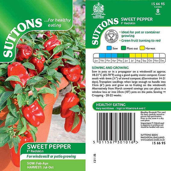 Sweet Pepper 'Redskin' F1 - Seeds