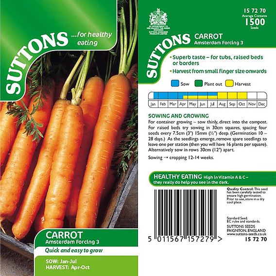 Carrot 'Amsterdam Forcing 3' - Seeds
